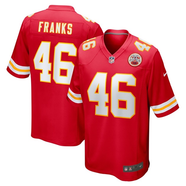 mens nike jordan franks red kansas city chiefs game player jersey